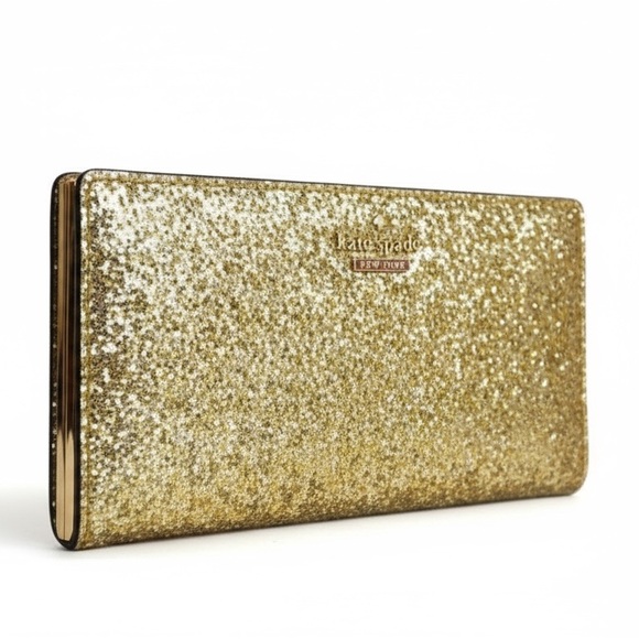 Kate Spade Shimmy Tinsel Glitter Boxed Large Continental Storybook Lined Wallet - Picture 1 of 4